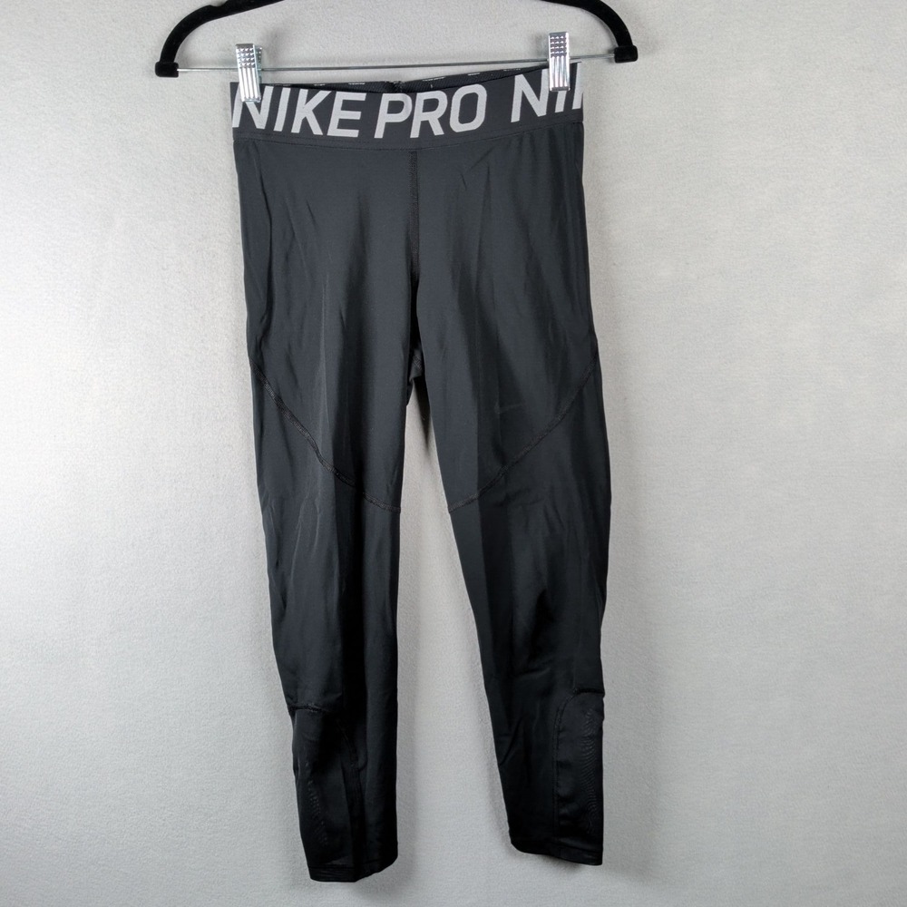Nike Womens Small Pro Dri-Fit Leggings Black Cropped Athletic Yoga 589366-010